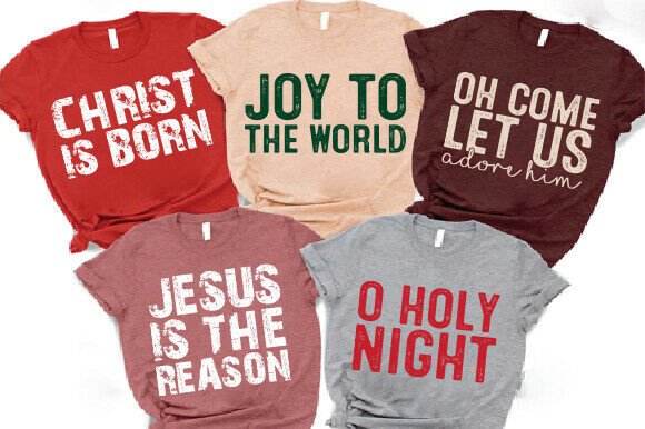 Christian Christmas PNG Bundle, Jesus is T-Shirt Designs