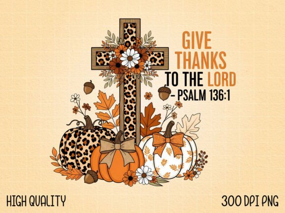 Christian Fall Sublimation Pumpkin PNG for T-Shirt Designs