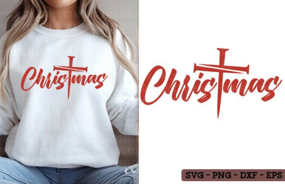 Christmas SVG PNG Jesus Christian Cross T-Shirt Designs