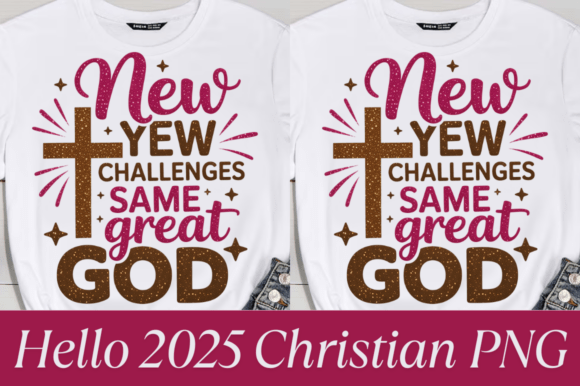 Happy New Year PNG, Jesus Faith PNG 2025 T-Shirt Designs