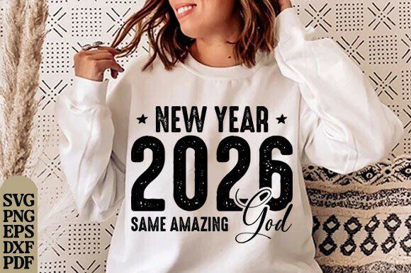 Happy New Year SVG Hello 2026 Christian T-Shirt Designs