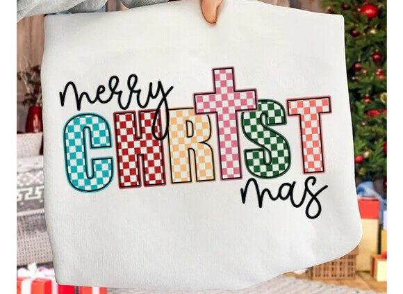 Merry Christmas Cross PNG, Christian Png for T-Shirt Designs