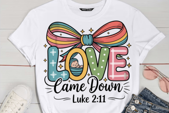 Preppy Christian Christmas PNG, Love Cam T-Shirt Designs