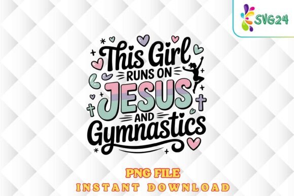 This Girl Runs on Jesus PNG: T-Shirt Designs